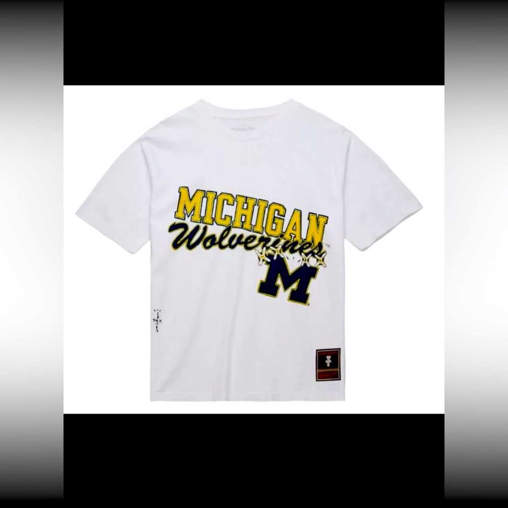 Cactus Jack Travis Scott x Mitchell & Ness T-Shirt University Michigan Wolverine